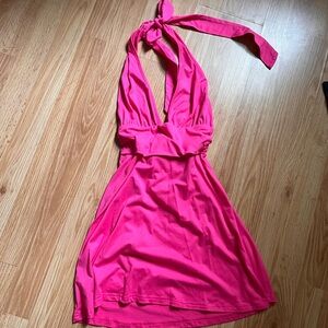 Neon Pink Halter Dress